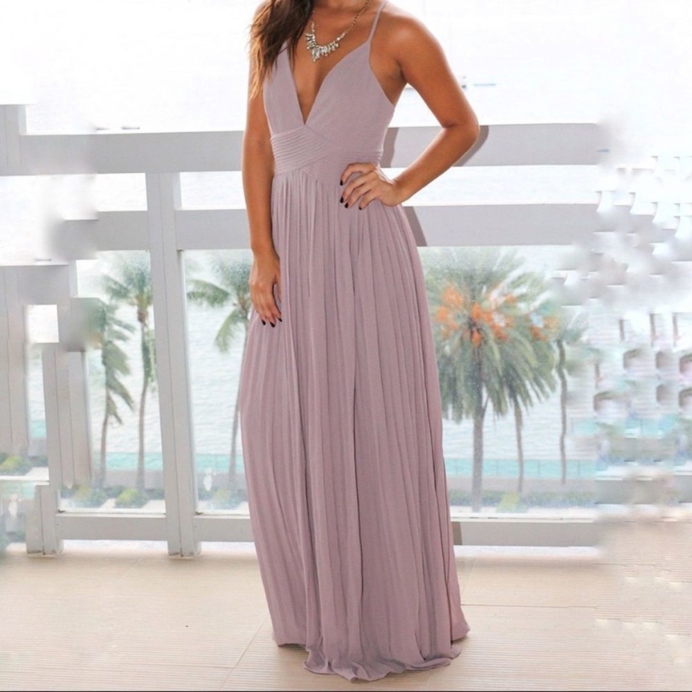 NWOT Soieblu Pleated Mauve Dress